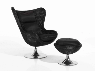 ALDEBARAN - Upholstered woven wicker garden armchair by Samuele Mazza Outdoor - view 3
